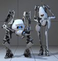 Una foto de los robots de Portal 2