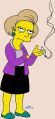 Edna Krabappel, trabaja en PC City para no dejar a Seymour solo.