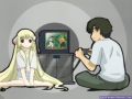 Hideki y Chii de Chobits pasando el rato, se nota que Hideki es sonyer