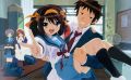 Haruhi y uno de sus esclavos sexuales siervos.