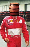 Barrichello en Fewarri (después de quedar segundo)