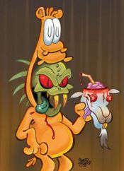 Tomando un cubatilla con el uniforme de trabajo frikipedista